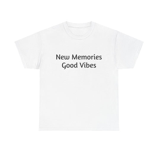 Good Vibes Unisex Heavy Cotton Tee - Casual Feel-Good Shirt