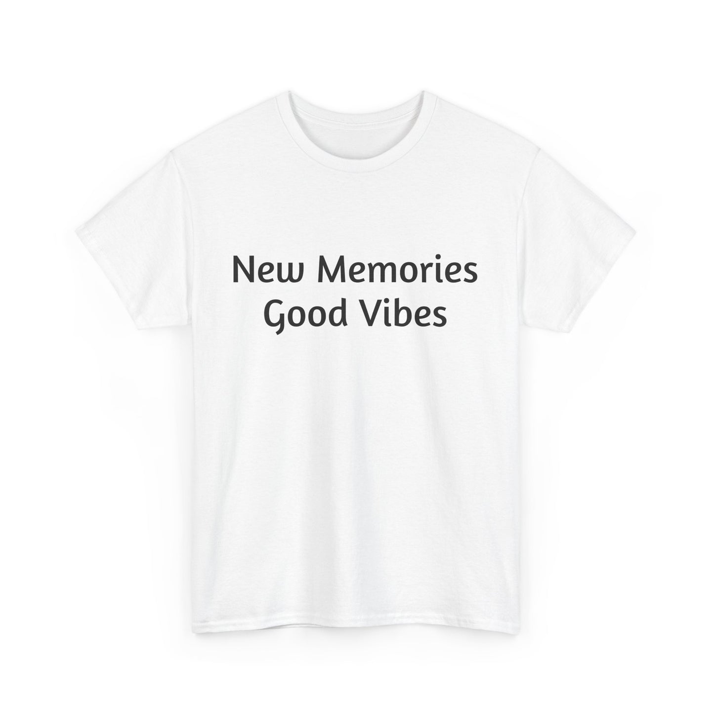 Good Vibes Unisex Heavy Cotton Tee - Casual Feel-Good Shirt