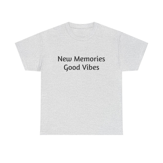 Good Vibes Unisex Heavy Cotton Tee - Casual Feel-Good Shirt